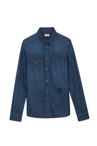 Chemise Stan Skull en denim - Medium Blue