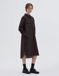 Robe à doubles poches - Dark-Brown & Brown
