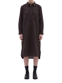 Robe à doubles poches - Dark Brown & Brown
