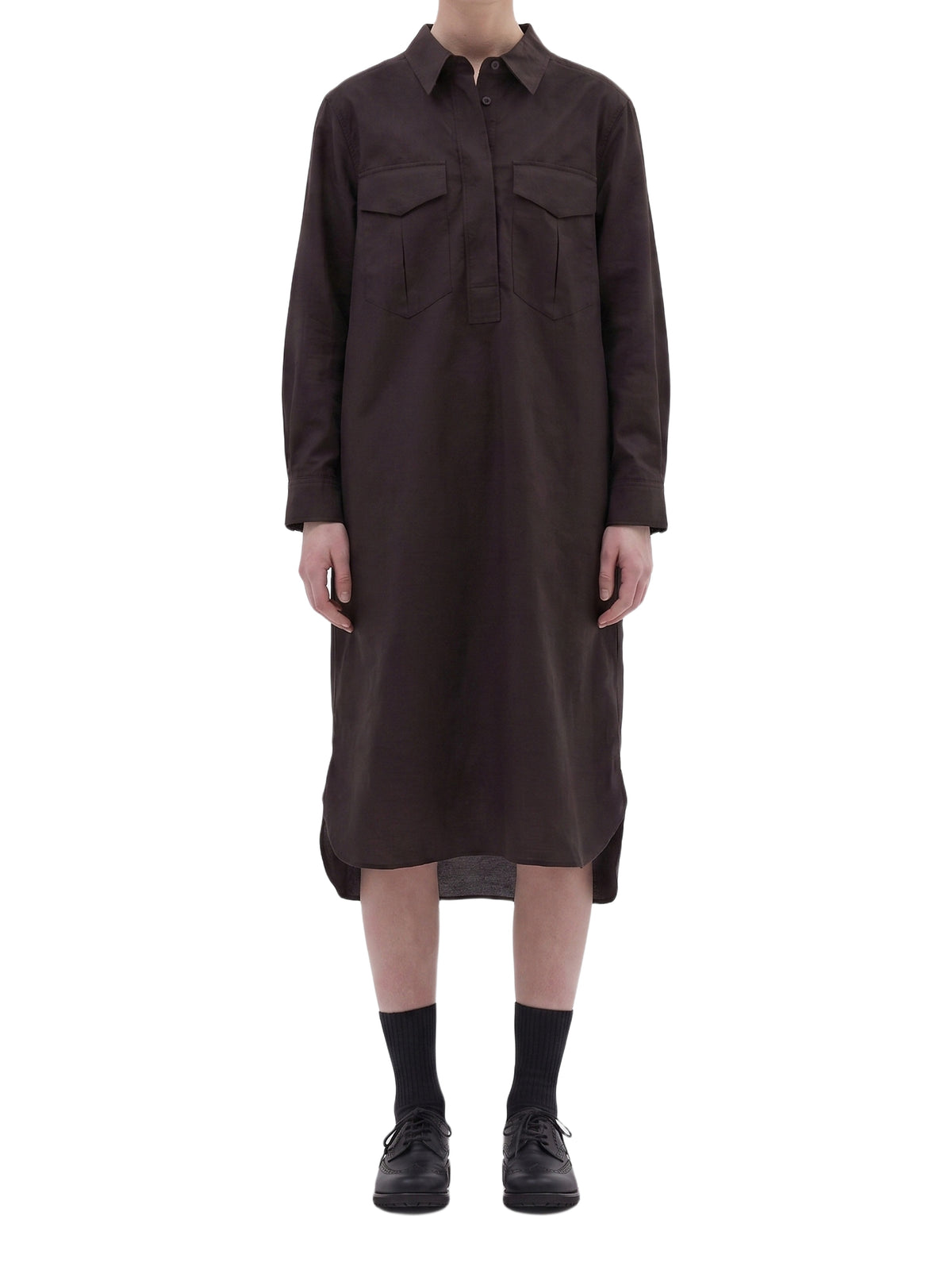Robe à doubles poches - Dark Brown & Brown