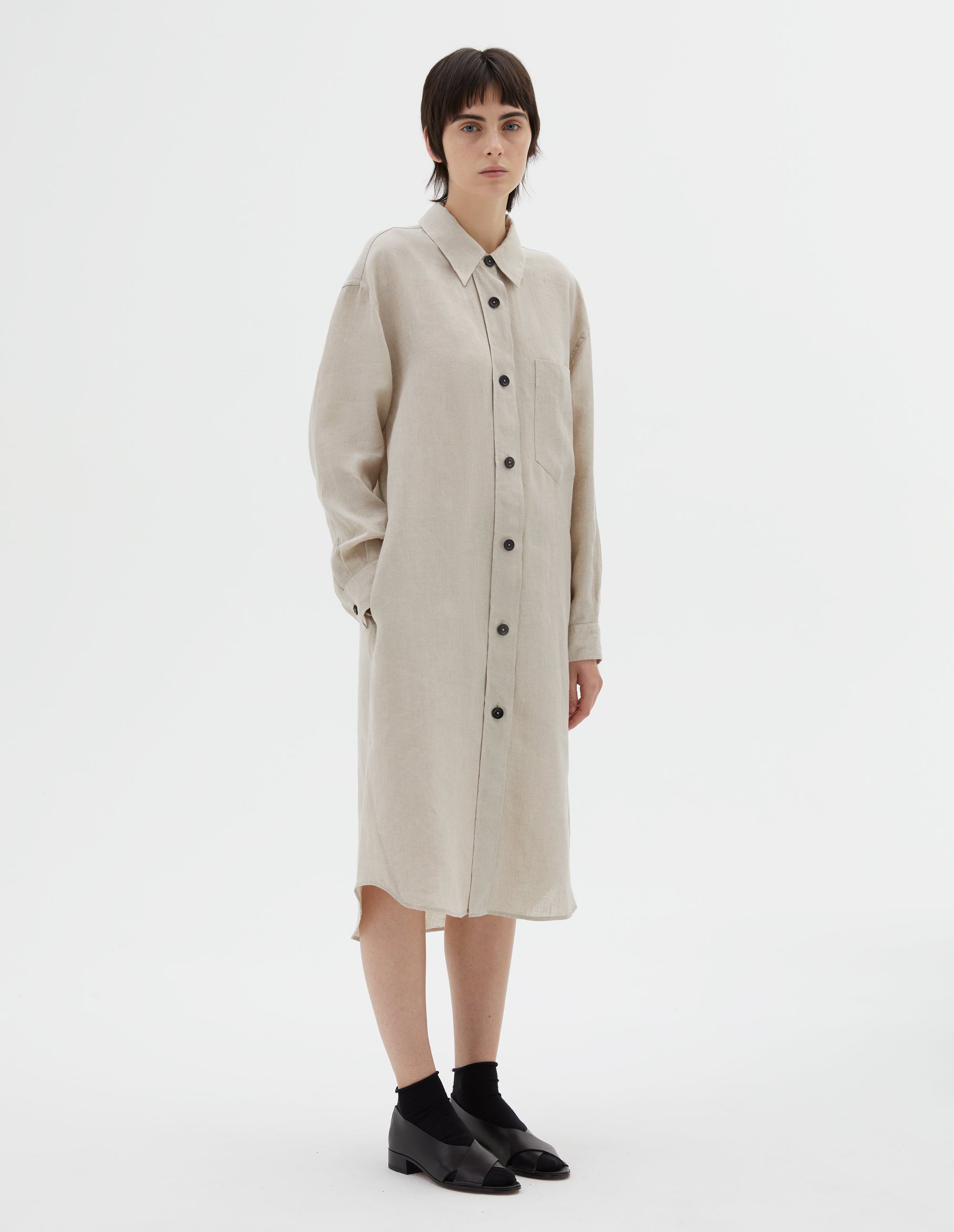 Robe-chemise oversize - Natural