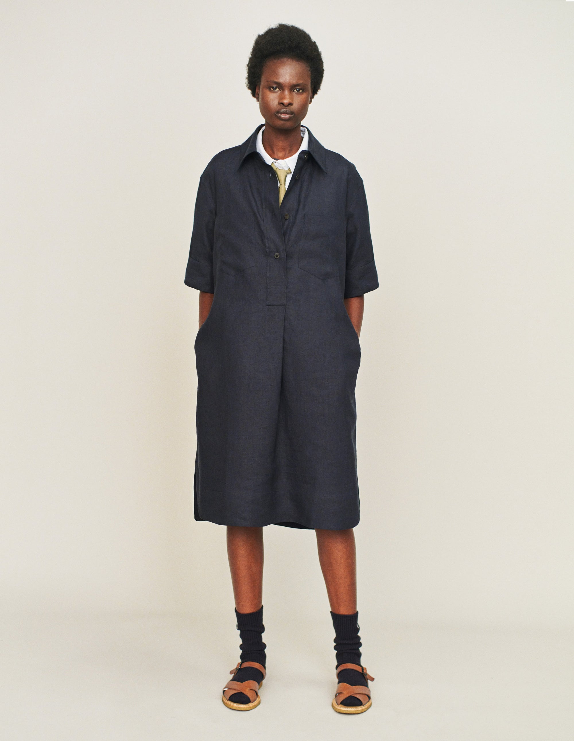 Robe-chemise manches courtes - Navy