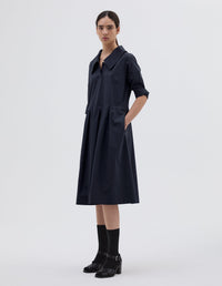 Robe à grand col - Dark Navy