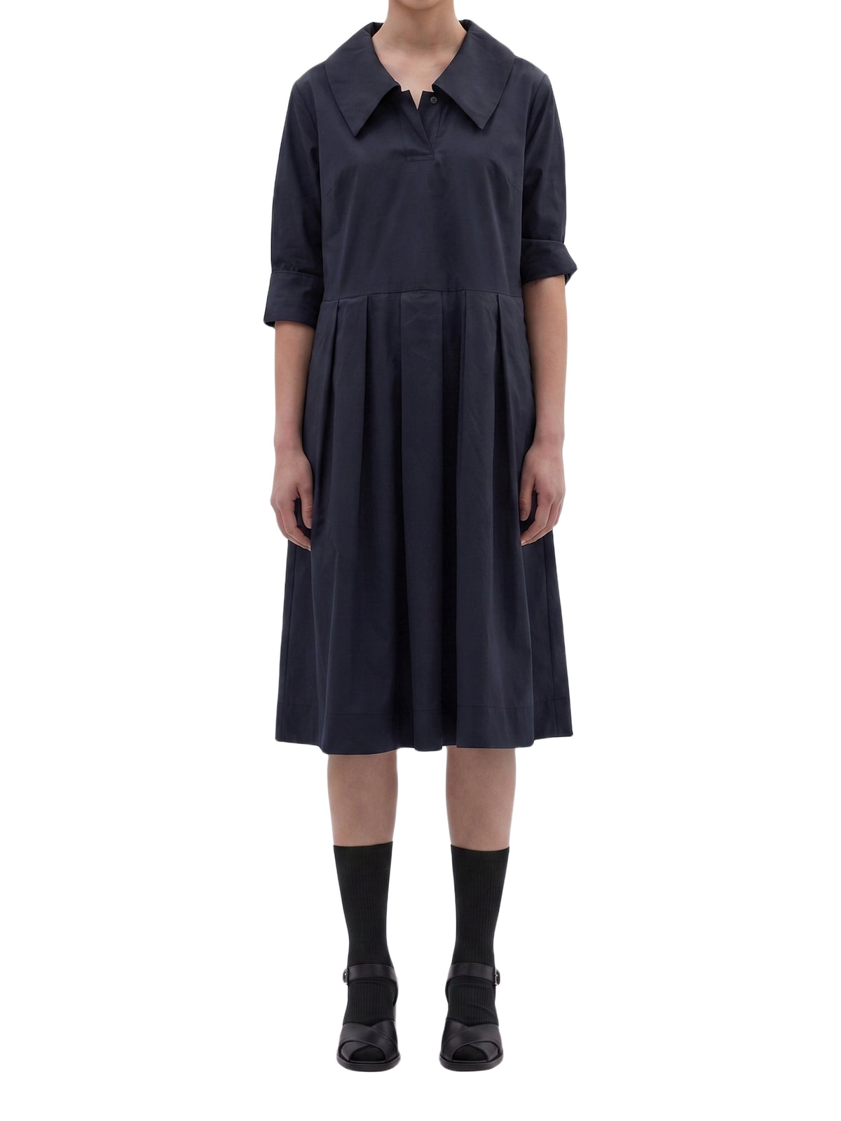 Robe droite plissée - Dark Navy