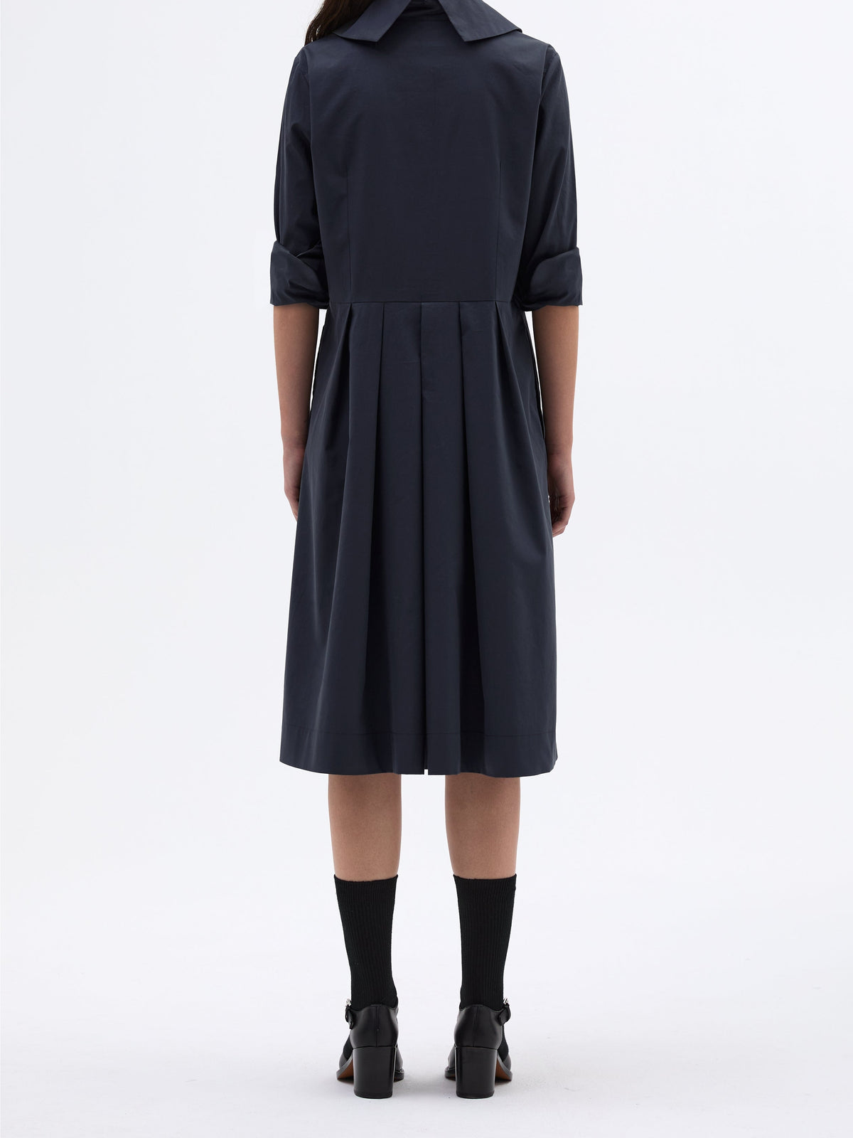 Robe droite plissée - Dark Navy