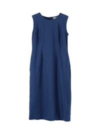 Robe boutonnée au dos en lin - Blue