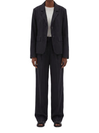 Blazer à poches à rabat en laine - Navy & Chalk