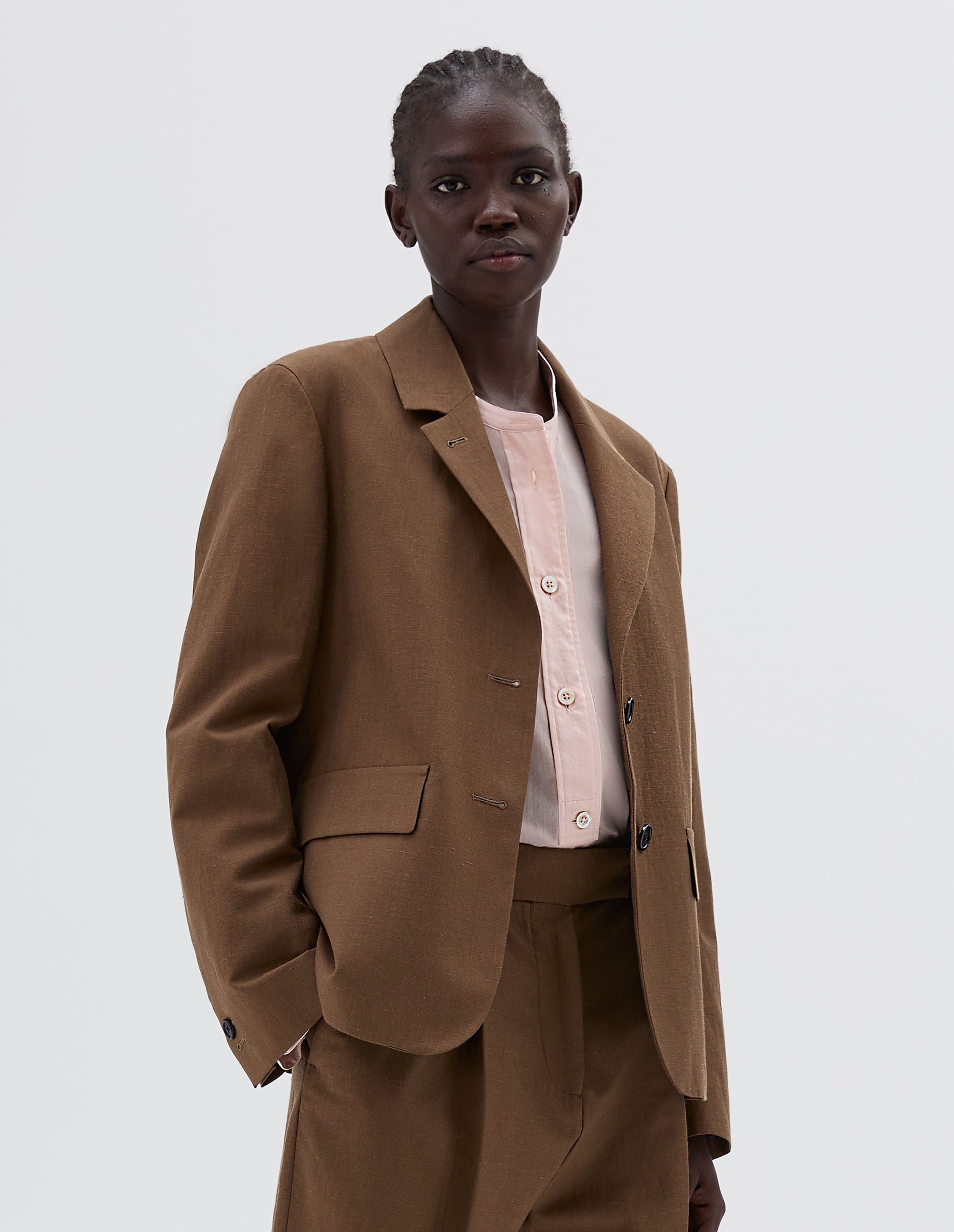 Blazer à poches à rabat - Beige & Brown