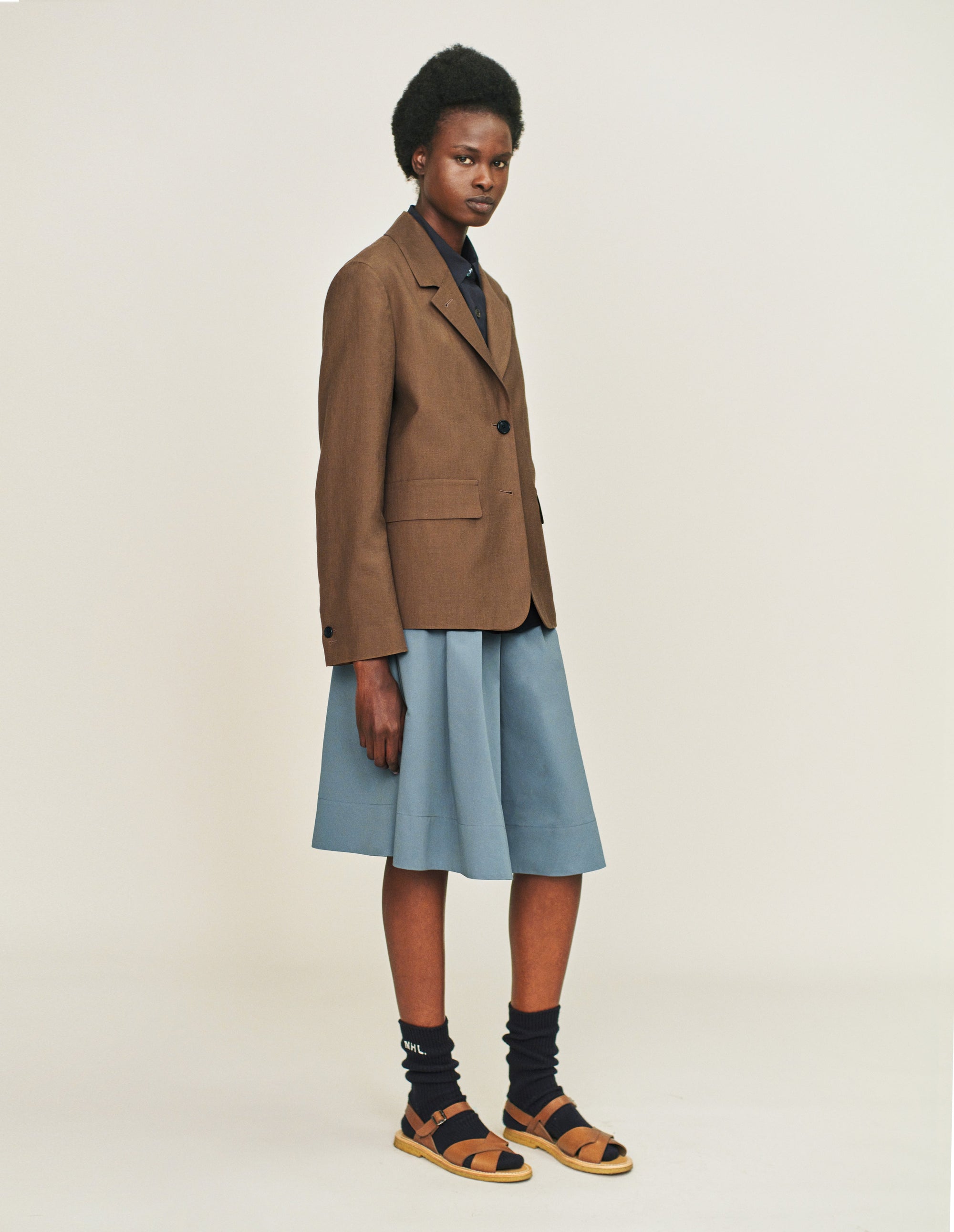 Blazer à poches à rabat - Beige & Brown