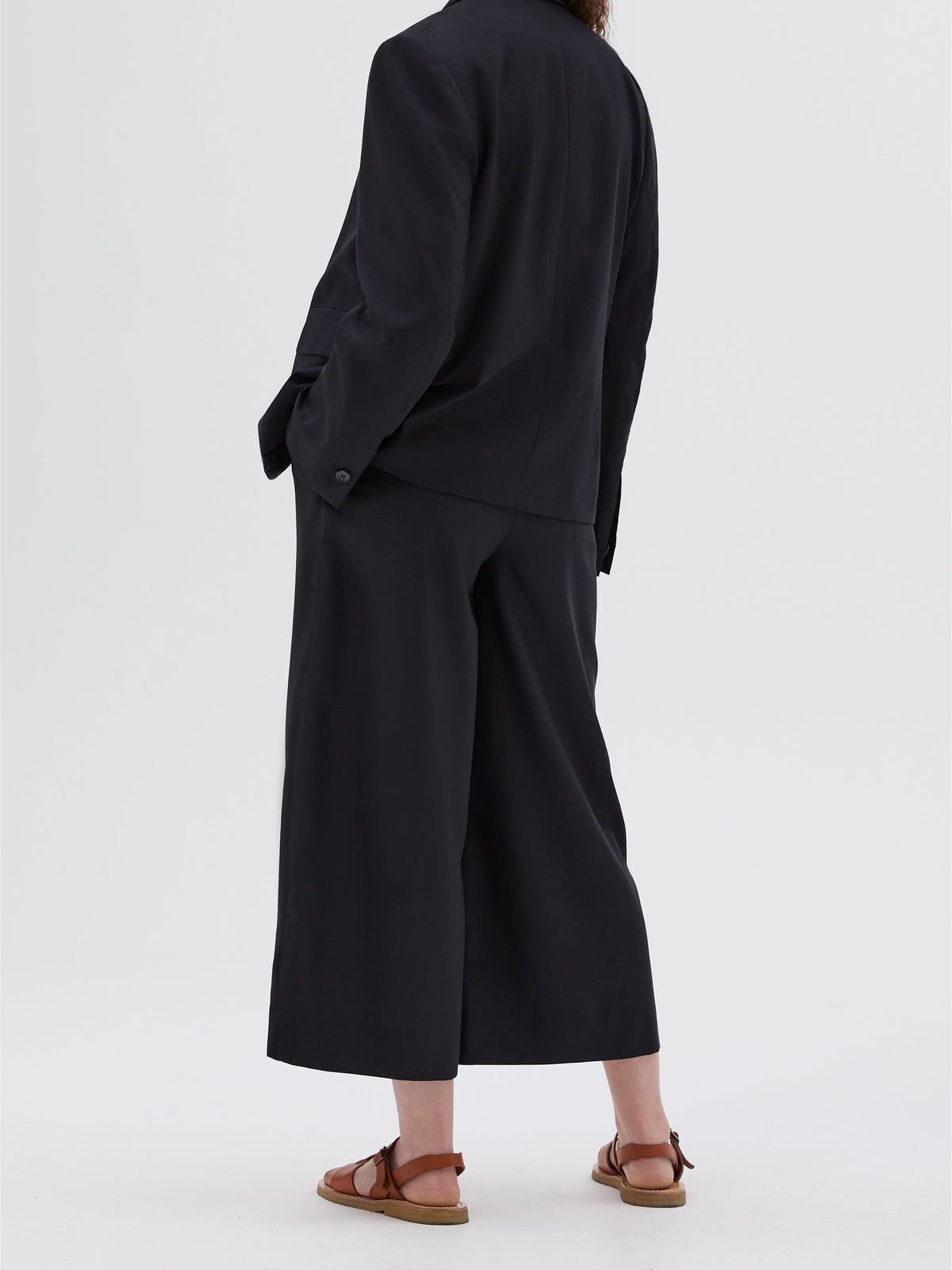 Blazer à poches à rabat en laine - Navy