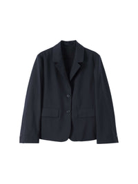 Blazer à poches à rabat en laine - Navy