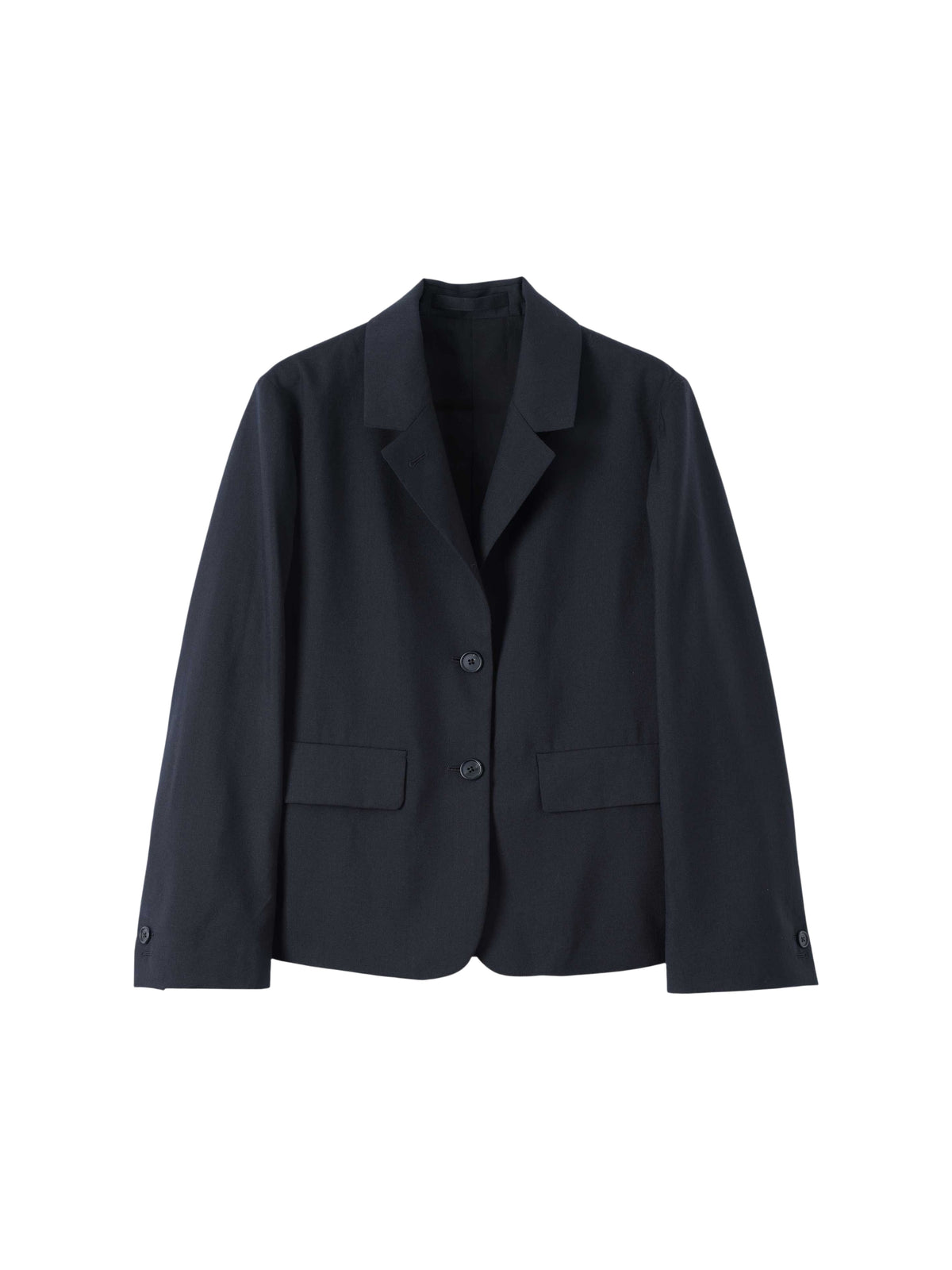 Blazer à poches à rabat en laine - Navy
