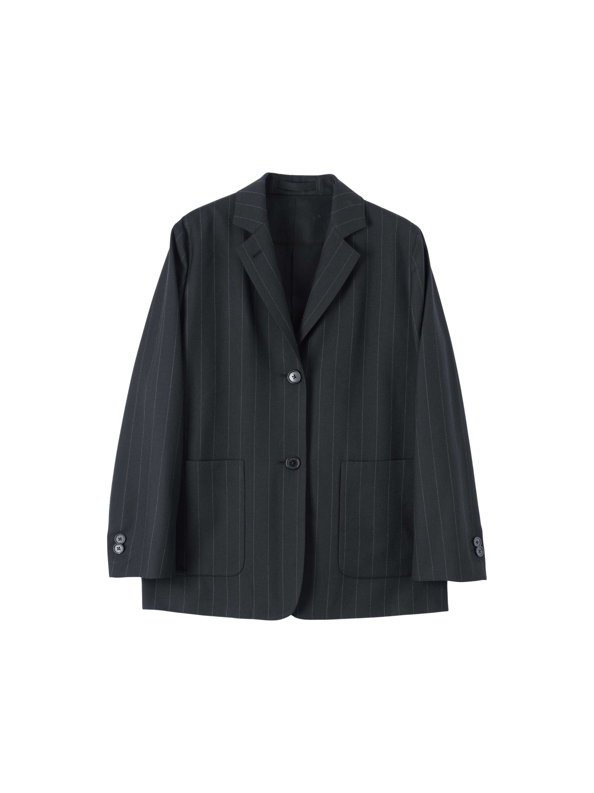 Blazer à fines rayures en laine - Black & Grey