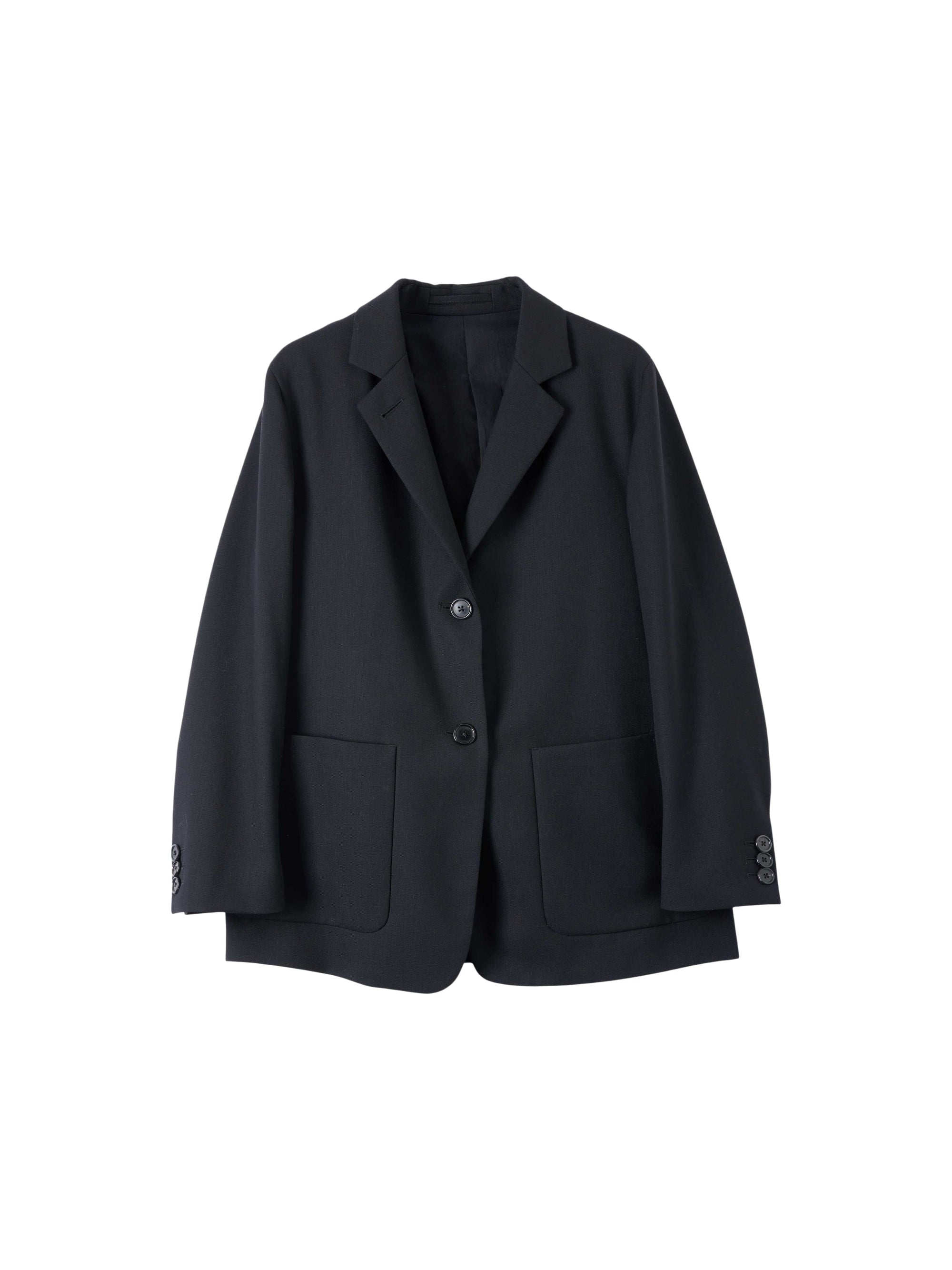 Blazer coupe décontractée en laine - Black