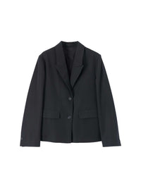 Wool blazer with pointed lapels - Black
