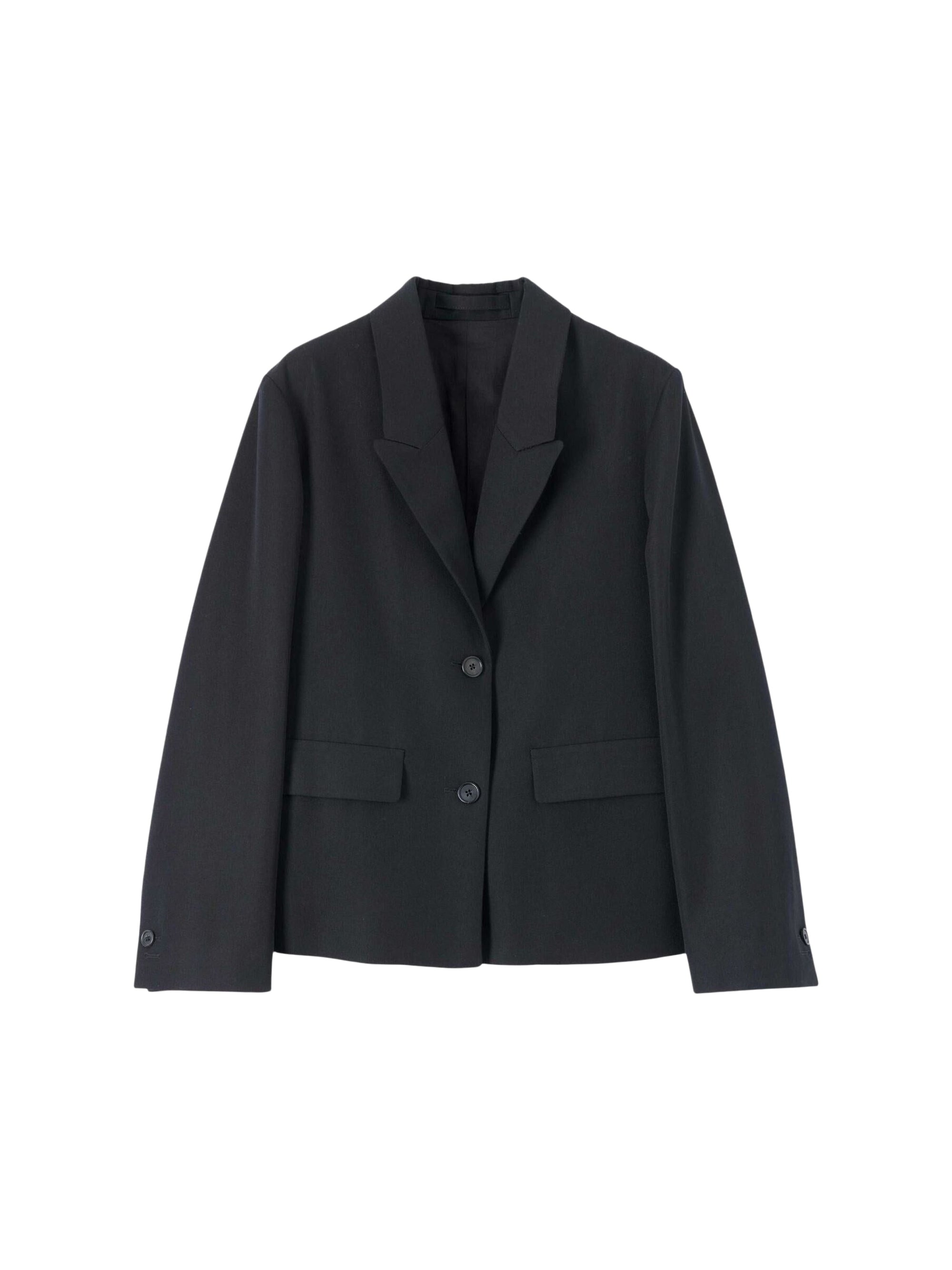 Wool blazer with pointed lapels - Black