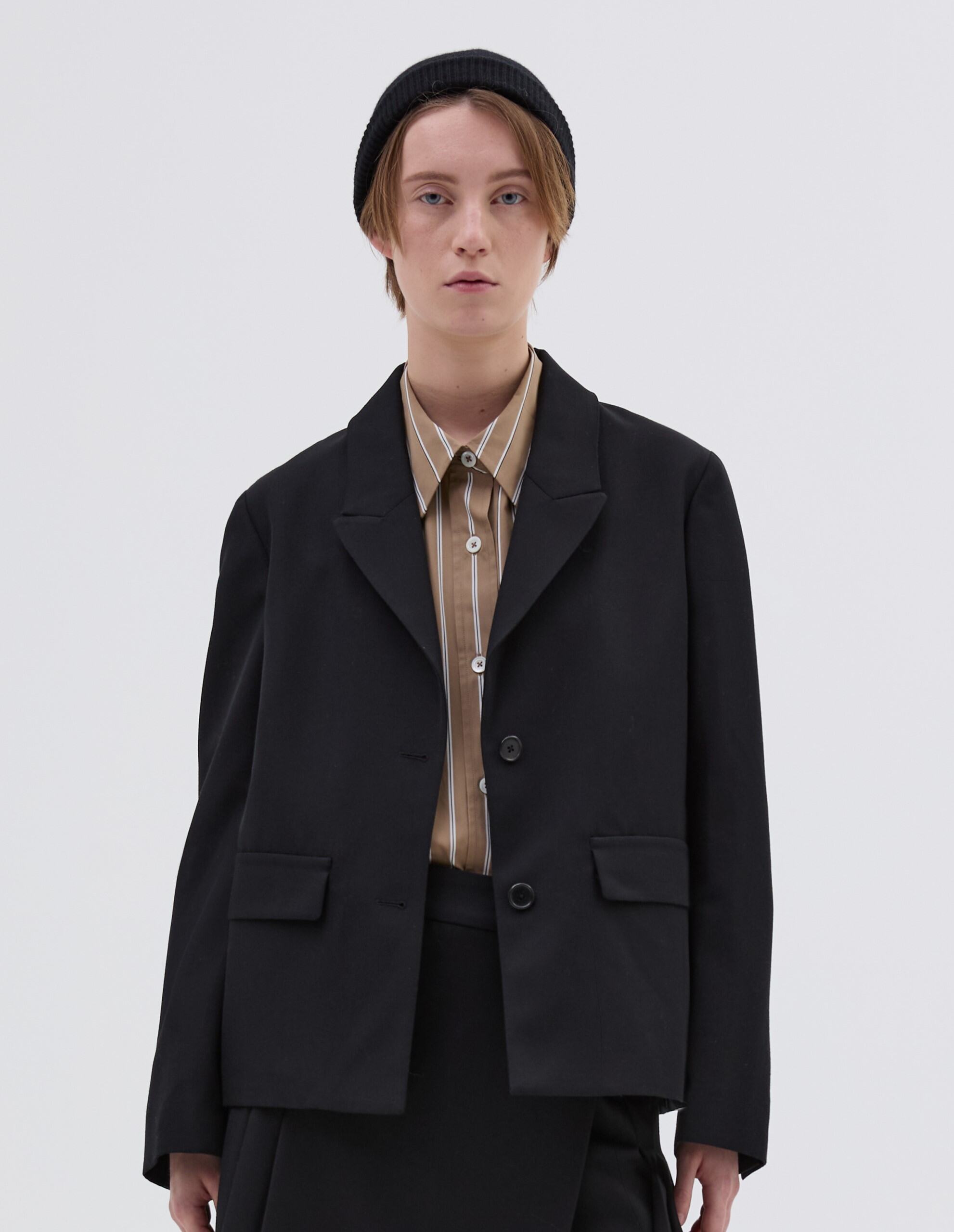 Blazer à revers en pointe - Black