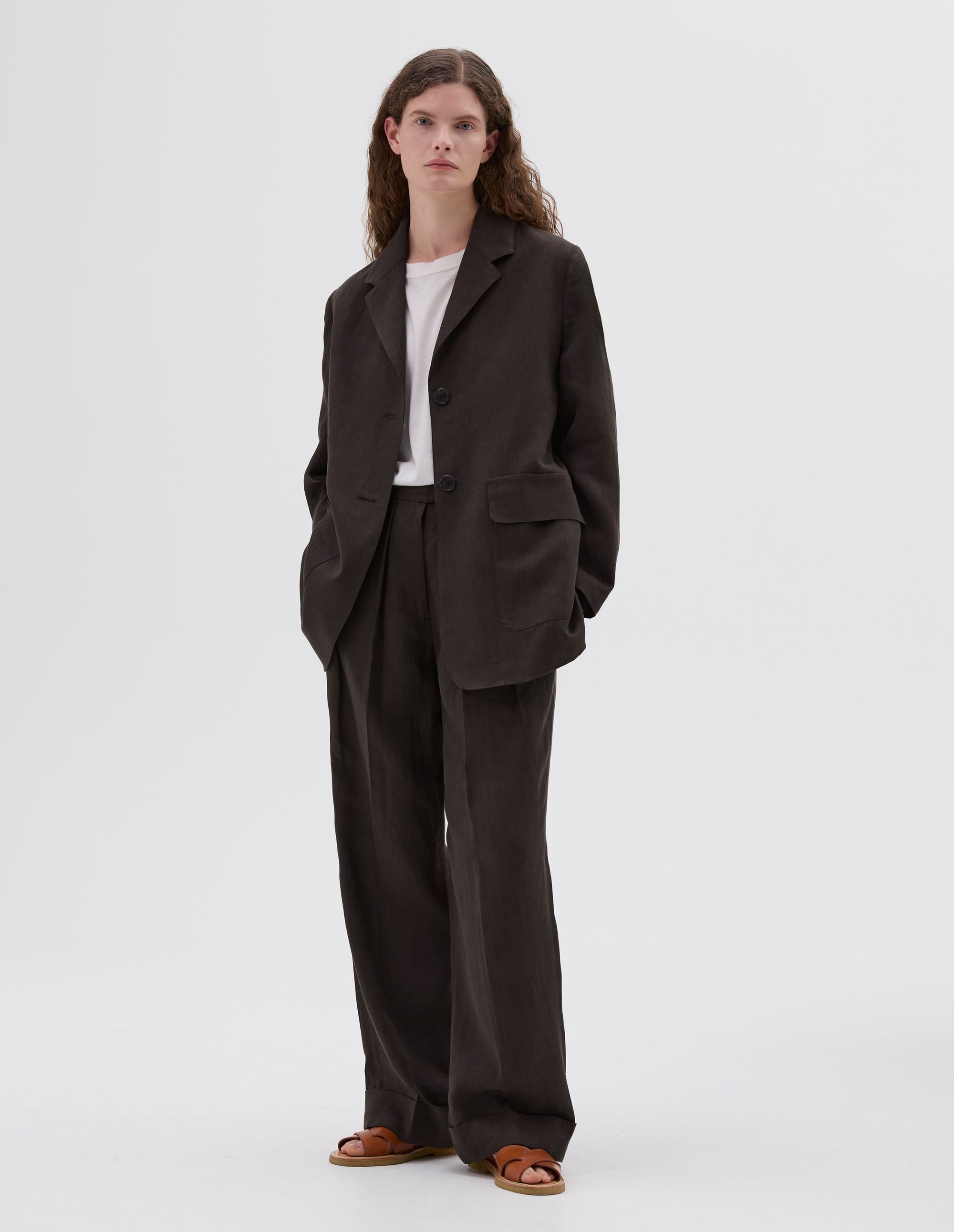 Blazer à poches plaquées - Brown