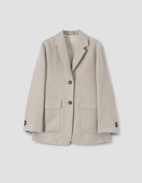 Blazer à poches plaquées - Beige