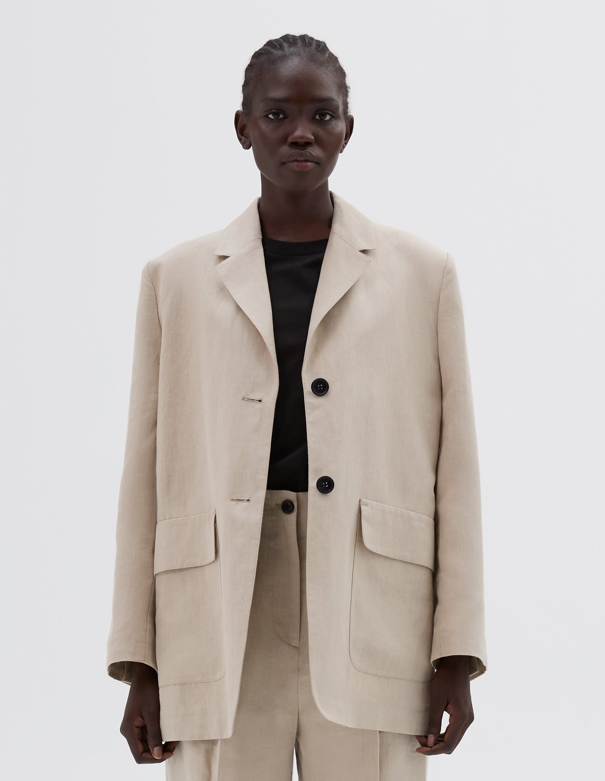 Blazer à poches plaquées - Beige