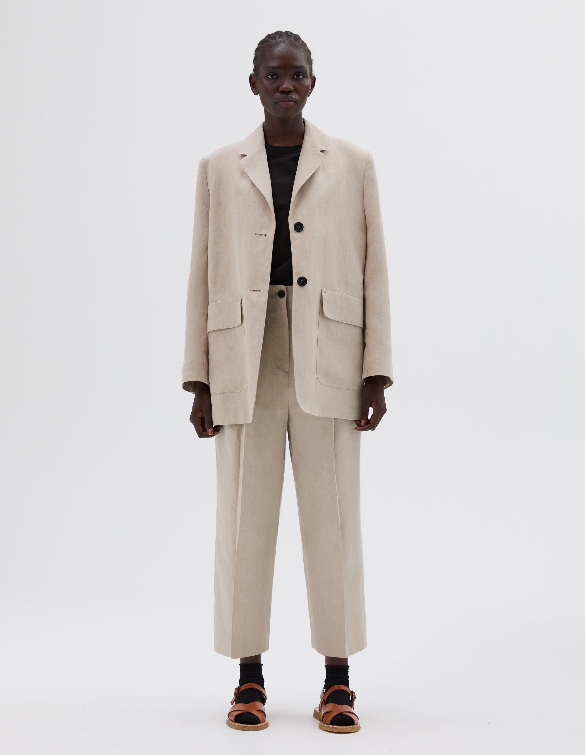 Blazer à poches plaquées - Beige
