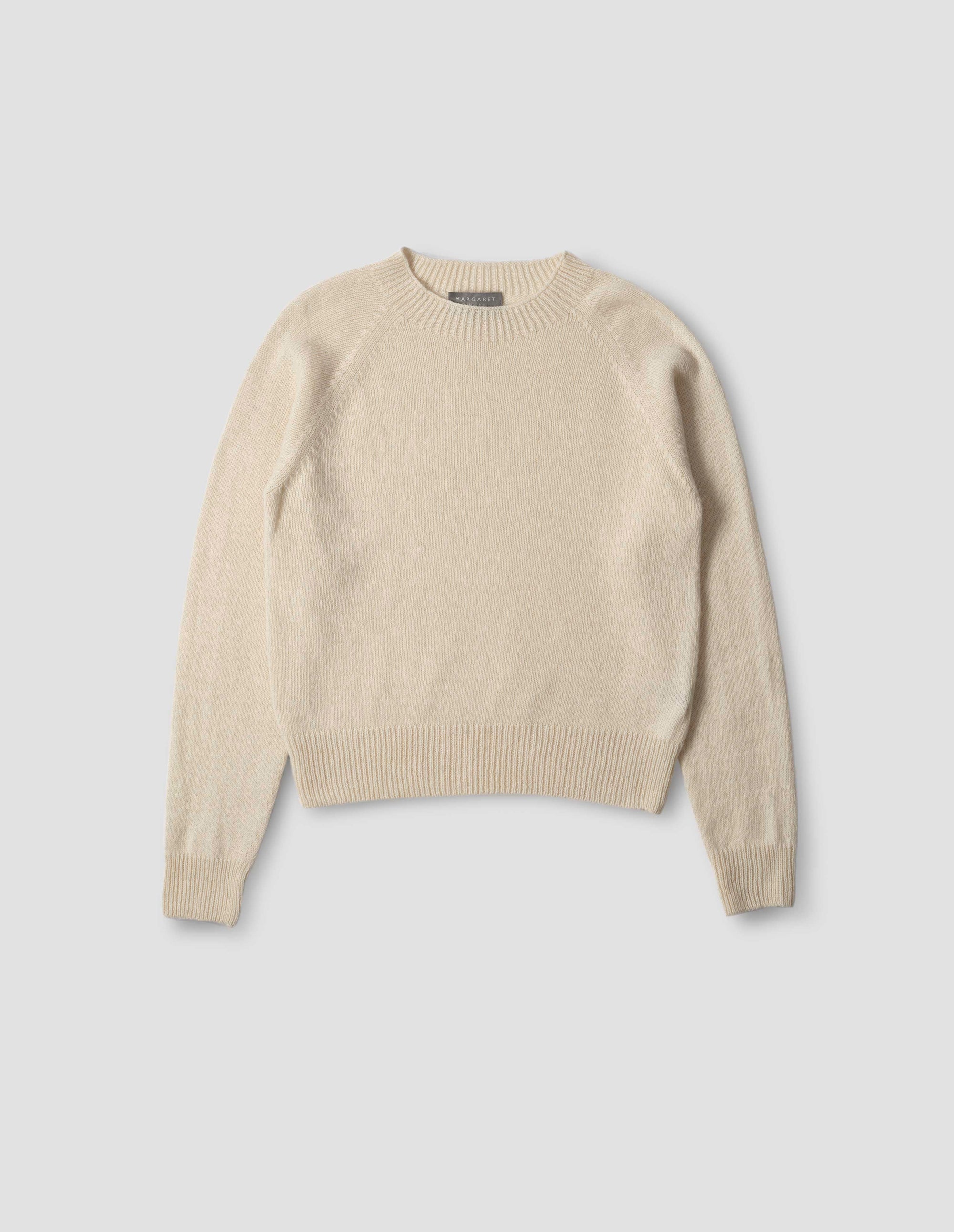 Pull col rond classique court - Beige