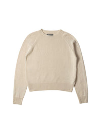 Pull col rond court en laine - Beige