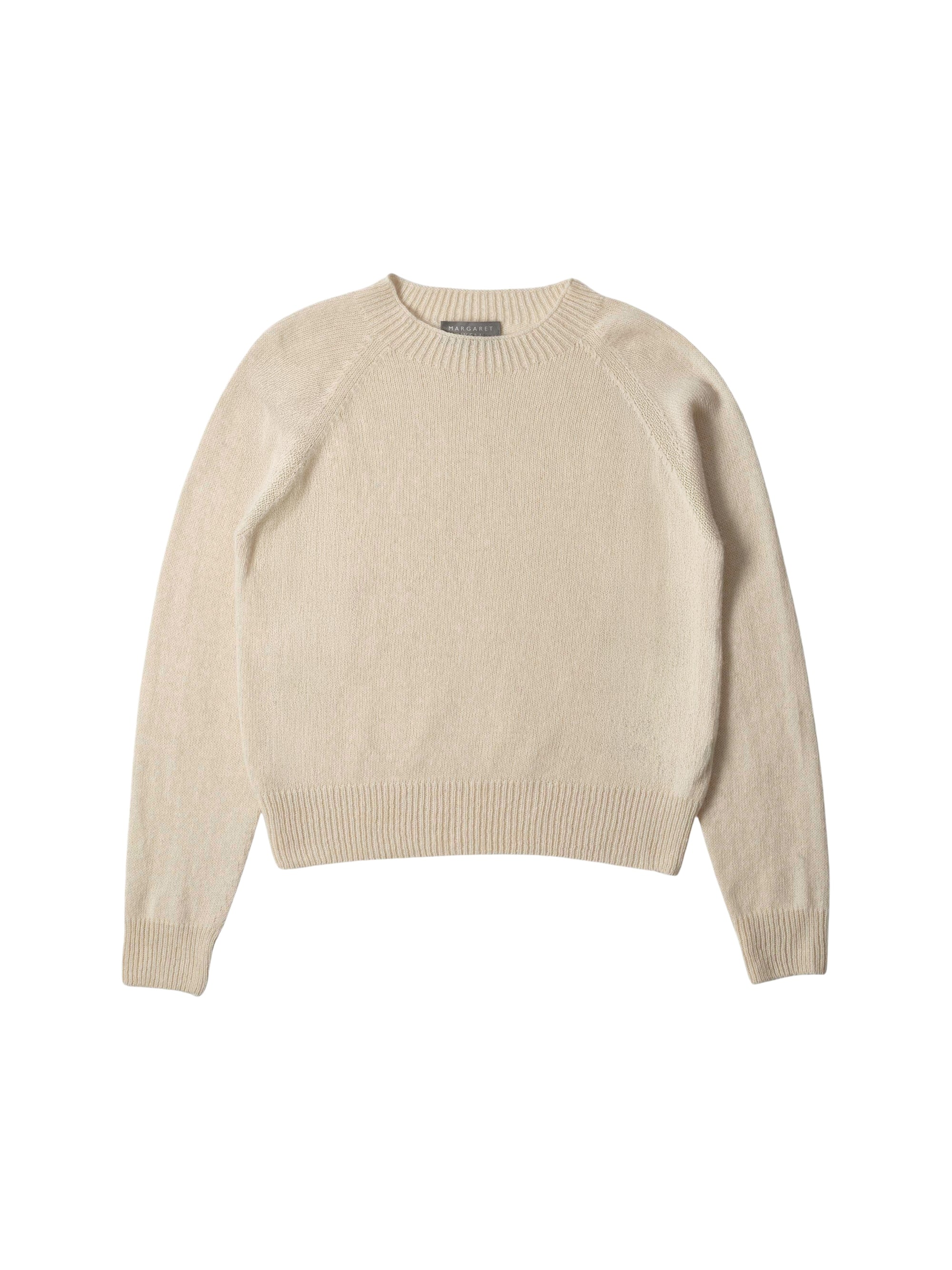 Pull col rond court en laine - Beige