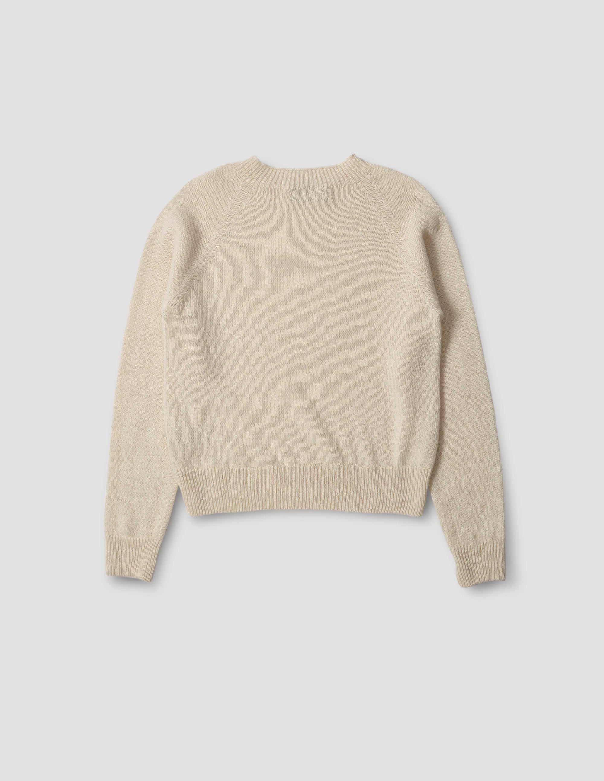 Pull col rond classique court - Beige