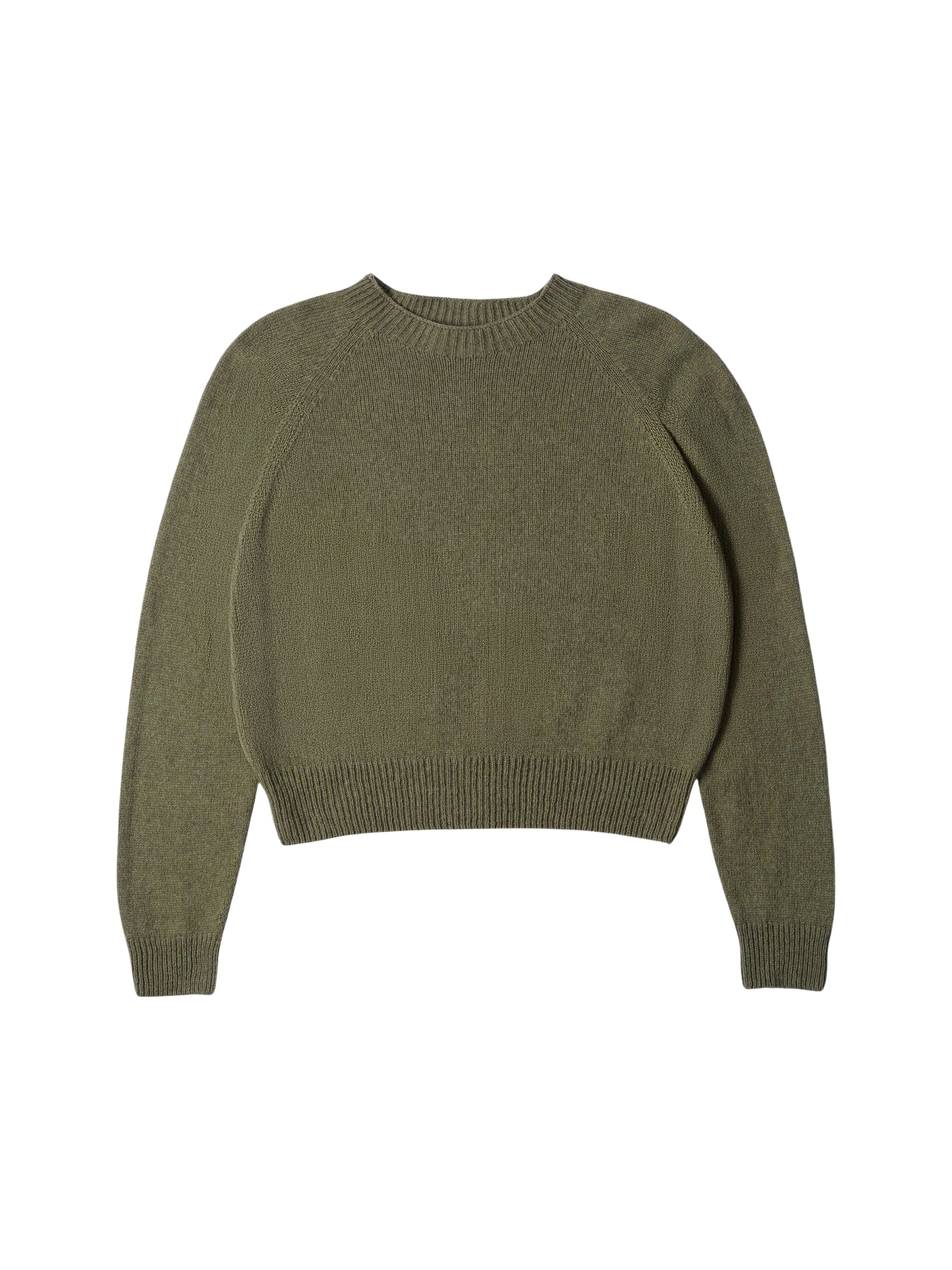 Pull col rond court en laine - Green