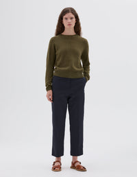 Pull col rond classique court - Green