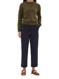 Pull col rond court en laine - Green