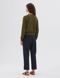 Pull col rond classique court - Green