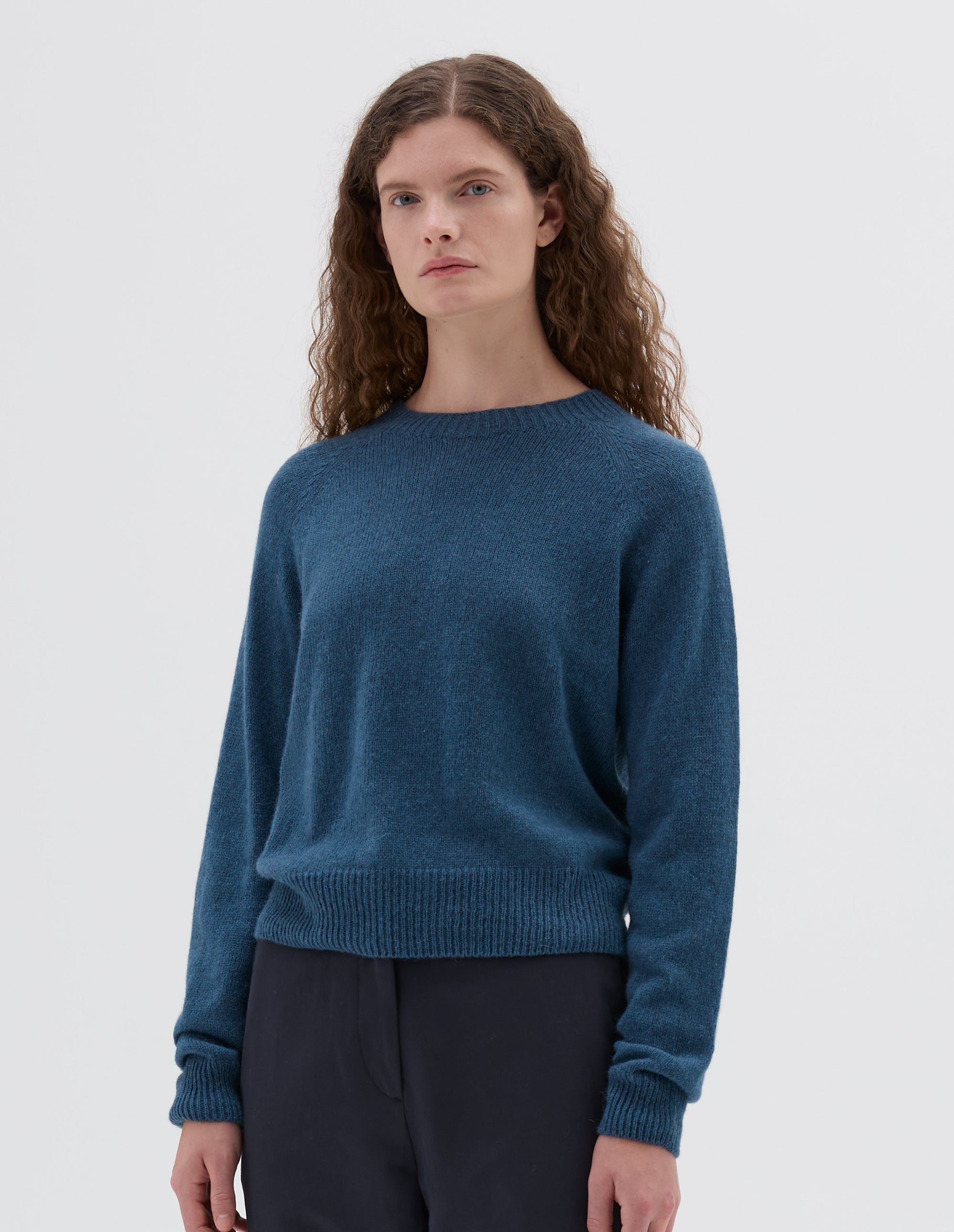 Pull col rond classique court - Blue