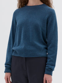 Pull col rond court en laine - Blue