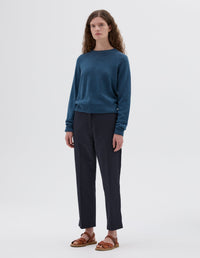 Pull col rond classique court - Blue