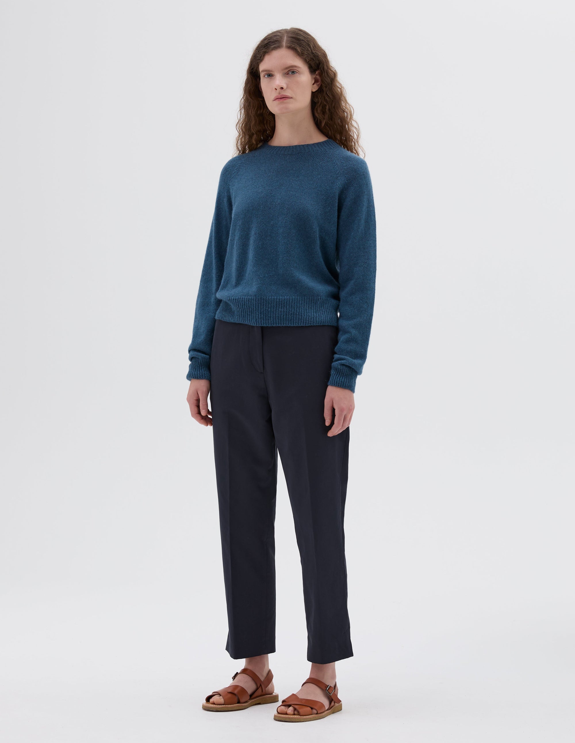 Pull col rond classique court - Blue