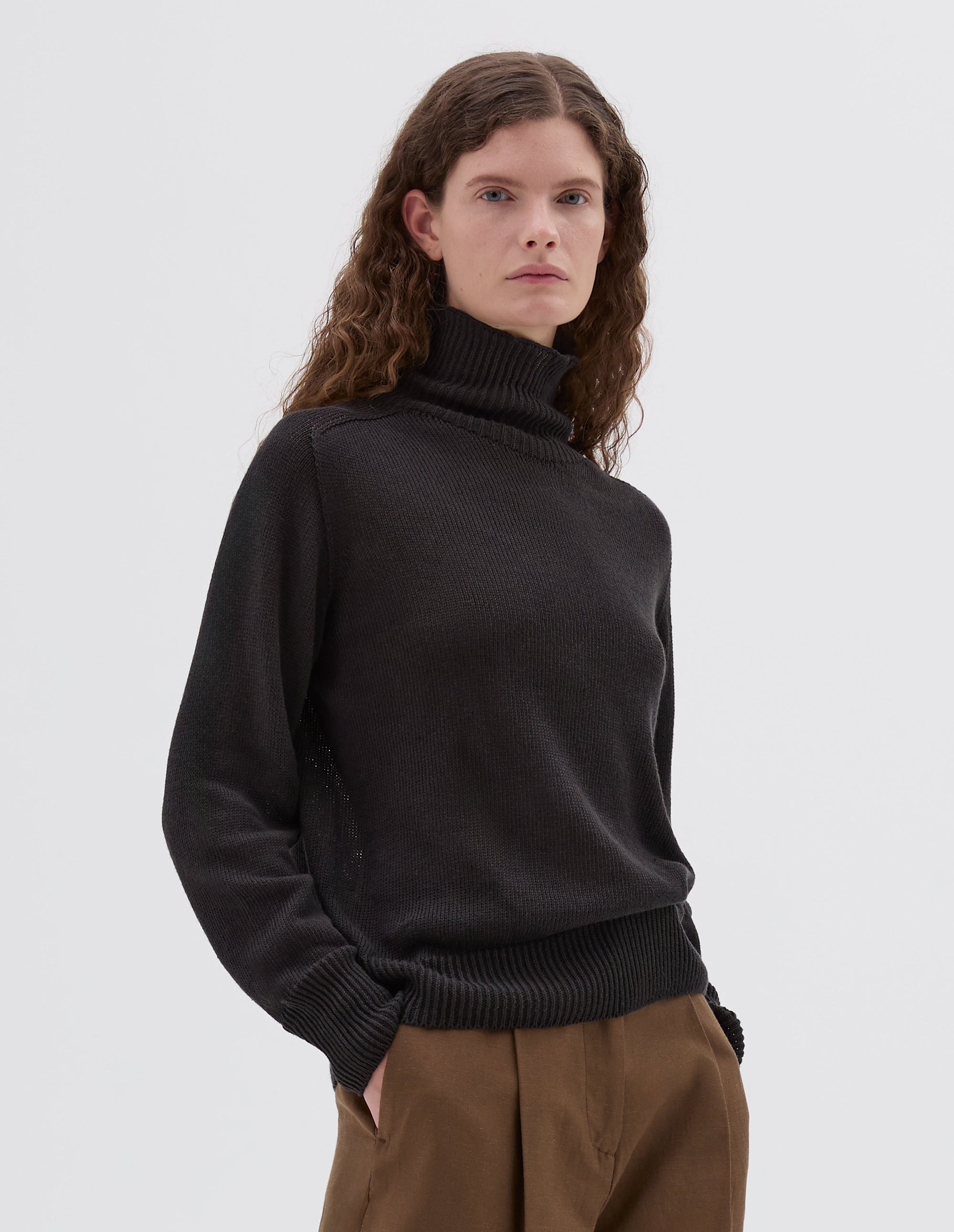Pull col roulé sans coutures - Gray & Black