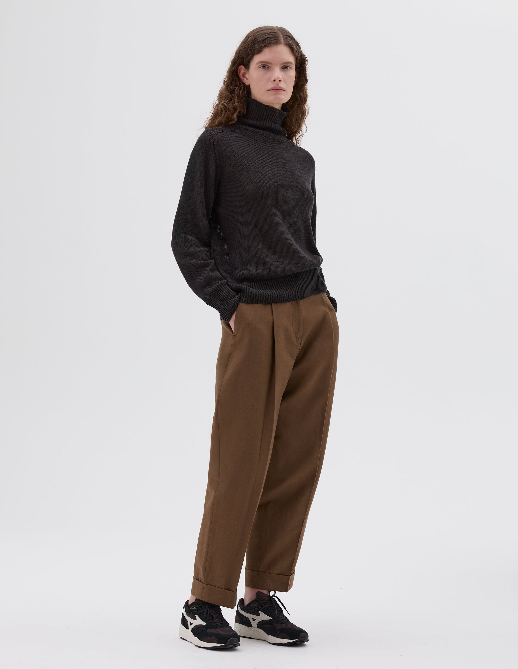 Pull col roulé sans coutures - Gray & Black