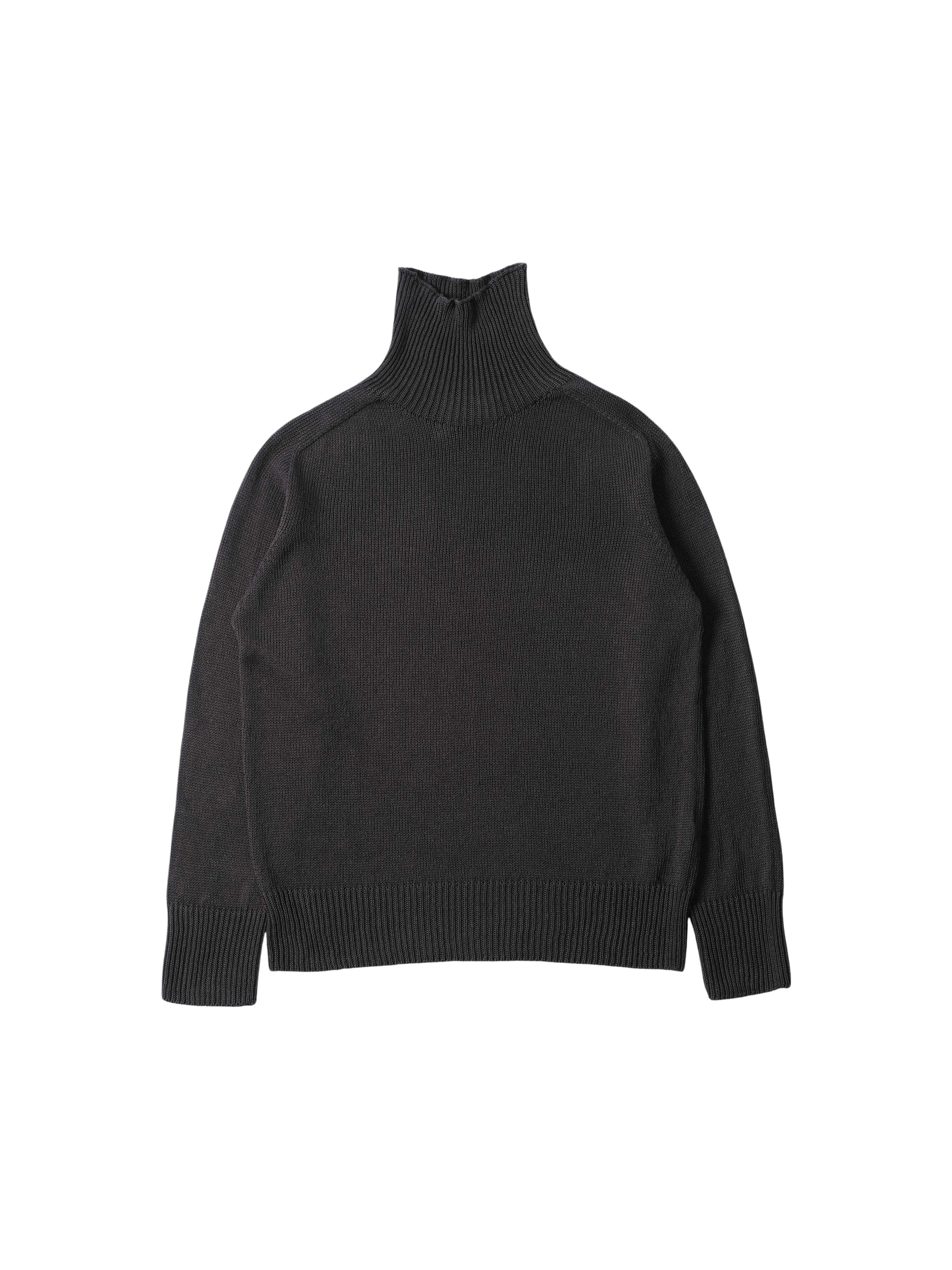 Pull à col roulé en lin - Grey & Black