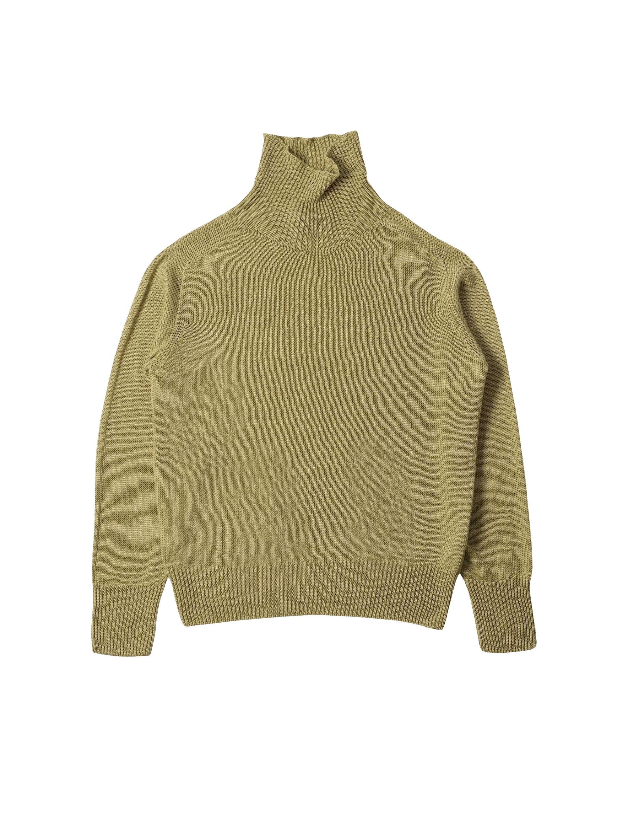 Pull à col roulé en lin - Green & Yellow