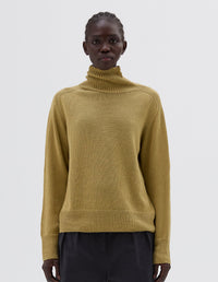 Pull col roulé sans coutures - Green & Yellow & Beige