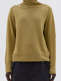 Pull à col roulé en lin - Green & Yellow