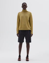 Pull col roulé sans coutures - Green & Yellow & Beige