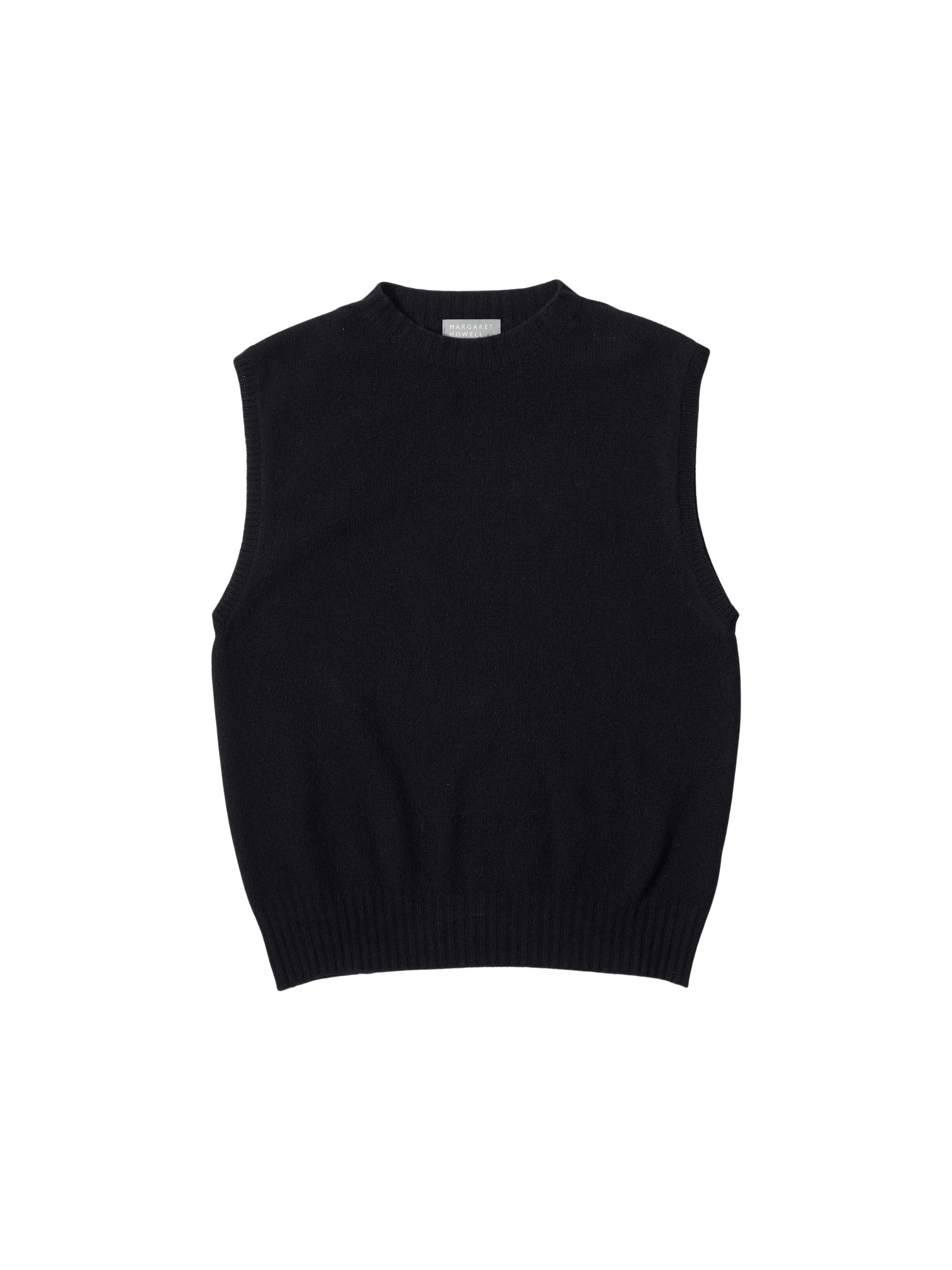 Pull sans manches en laine - Black