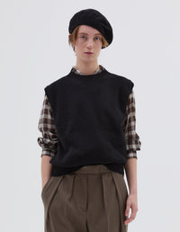 Débardeur col rond coupe boxy - Black