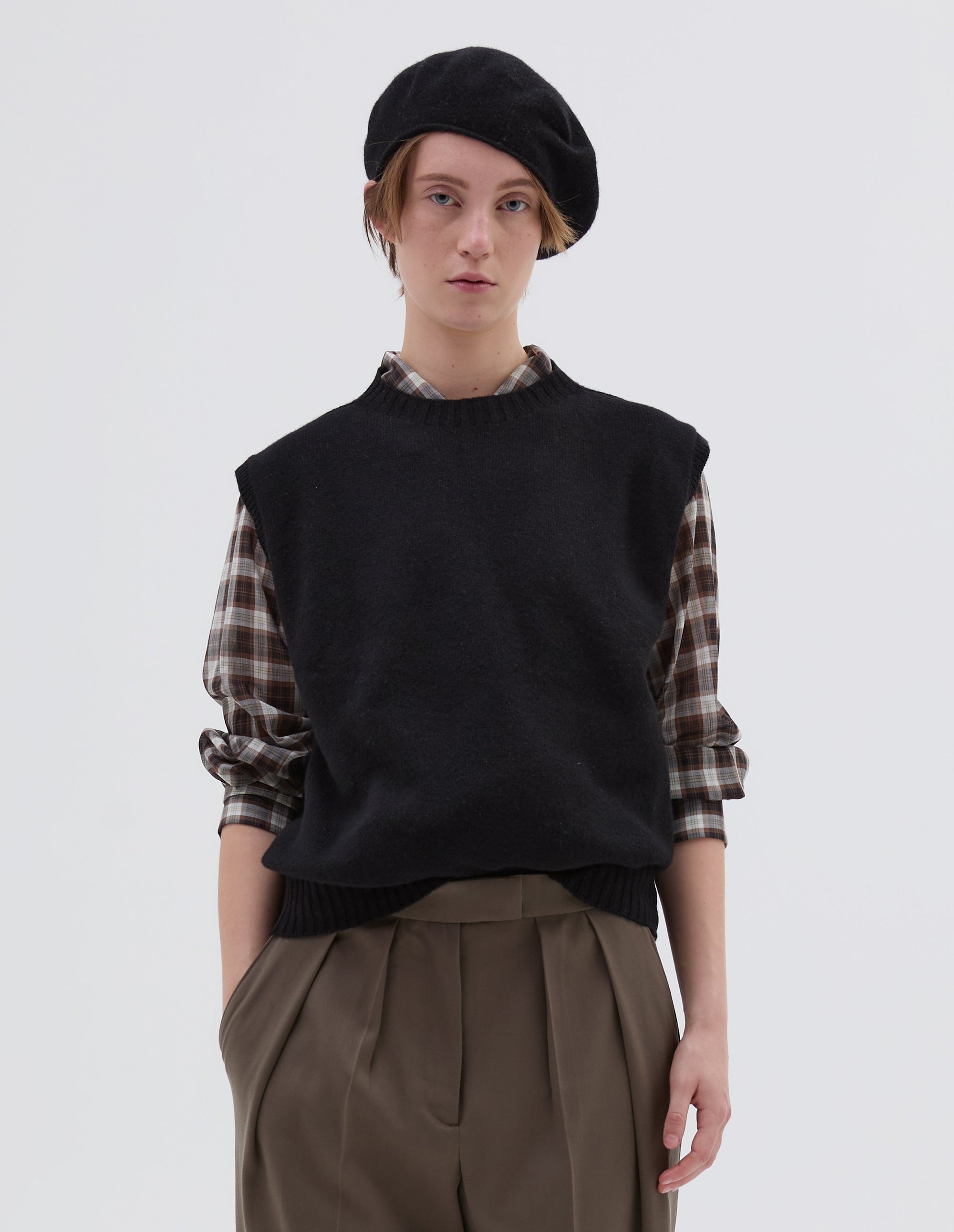Débardeur col rond coupe boxy - Black