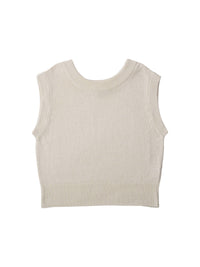 Pull sans manches en lin - Chalk