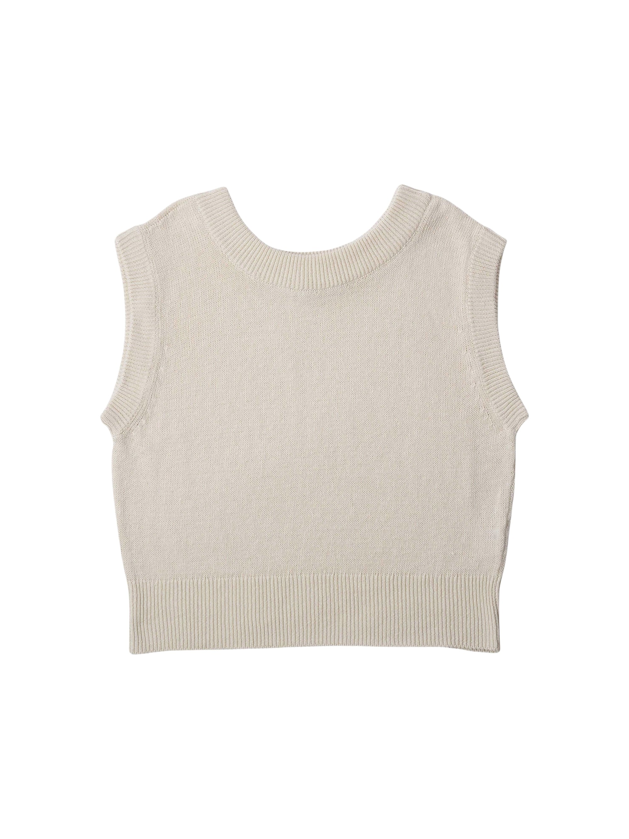 Pull sans manches en lin - Chalk