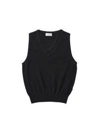 Pull sans manches en laine - Black